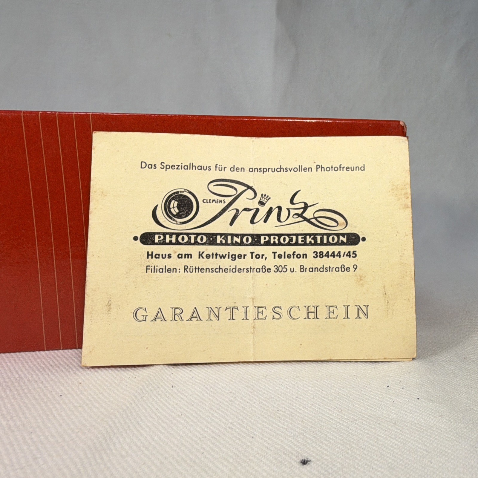 ZEISS IKON Contax Camera Box with Guarantee Card, For Contax