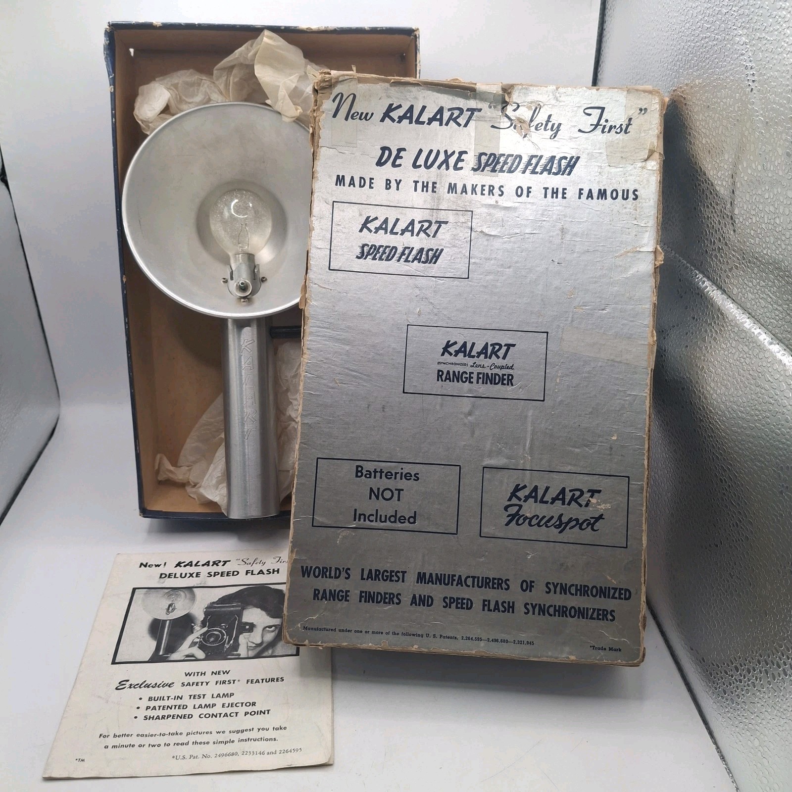 Vintage Kalart Deluxe Speed Flash Gun w/ Manuals & Film Sheet – Tested Works