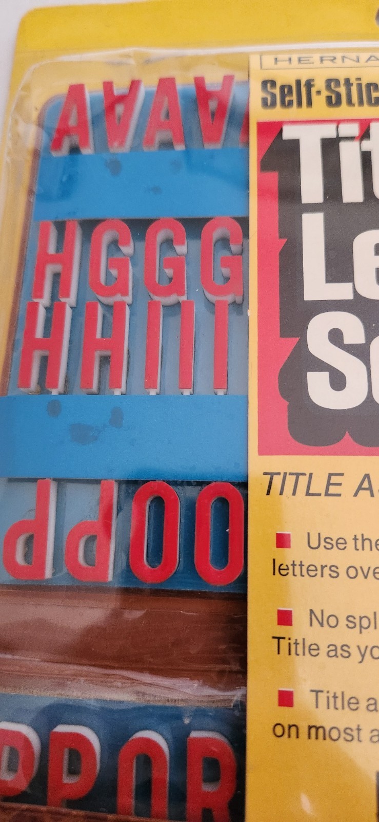 Hernard 3D Self Sticking Tile Letters VTG 70s Uppercase Rare Red! NEW Model H264