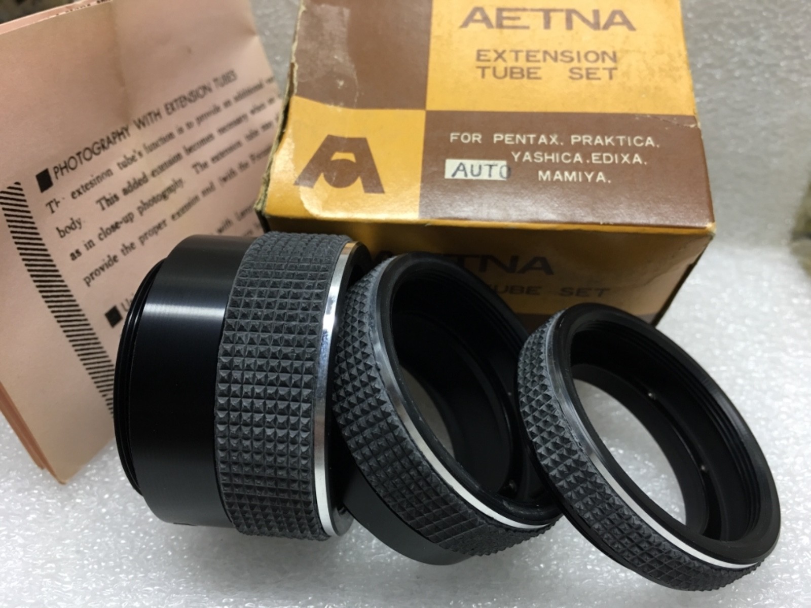 Aetna Extension 3 Tube set for M42 Screw Mount Cameras, Pentax, Mamiya, Yashica