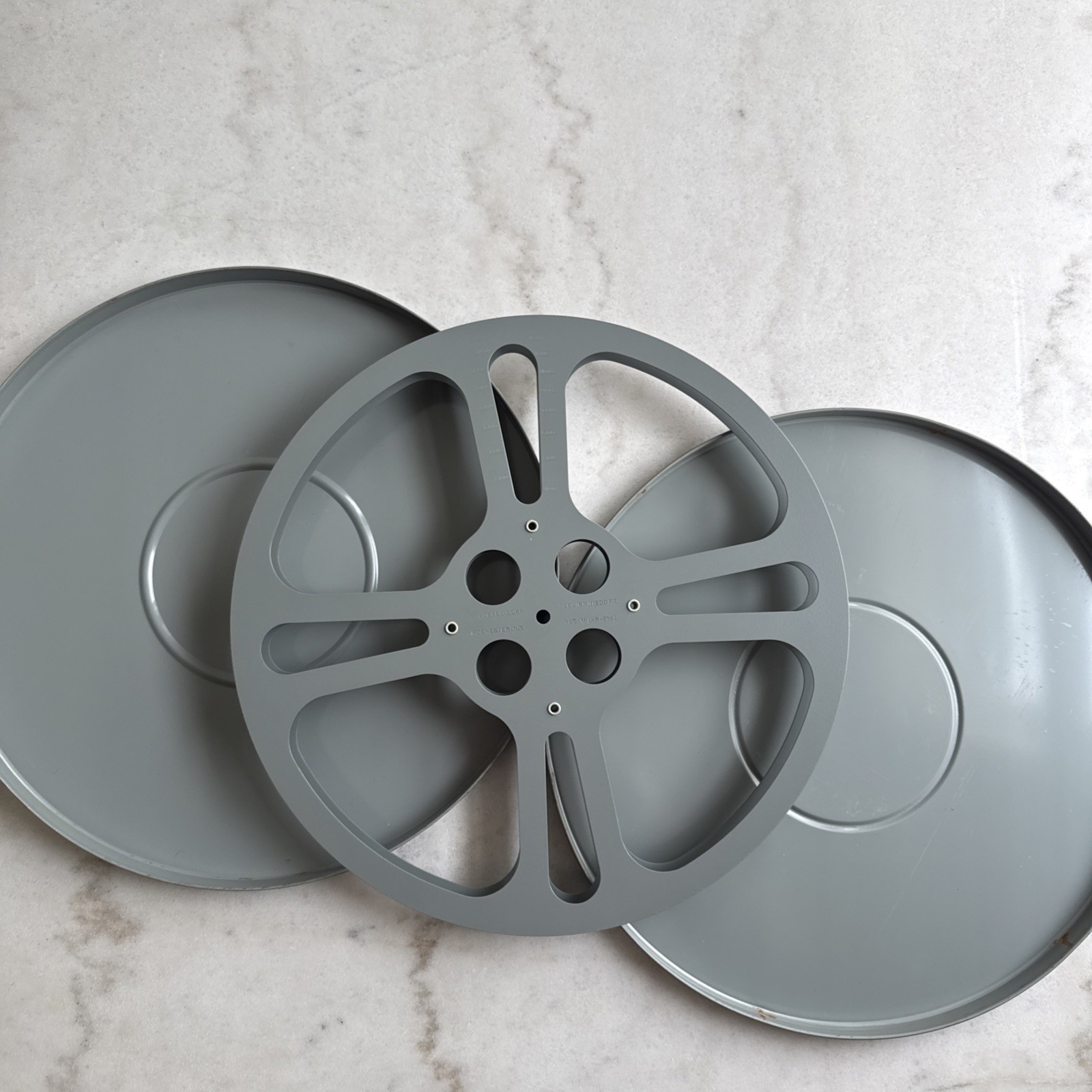 Tayloreel Corp 1600-Foot 16mm Motion Picture Film Reel and Can Rochester Ny NOS