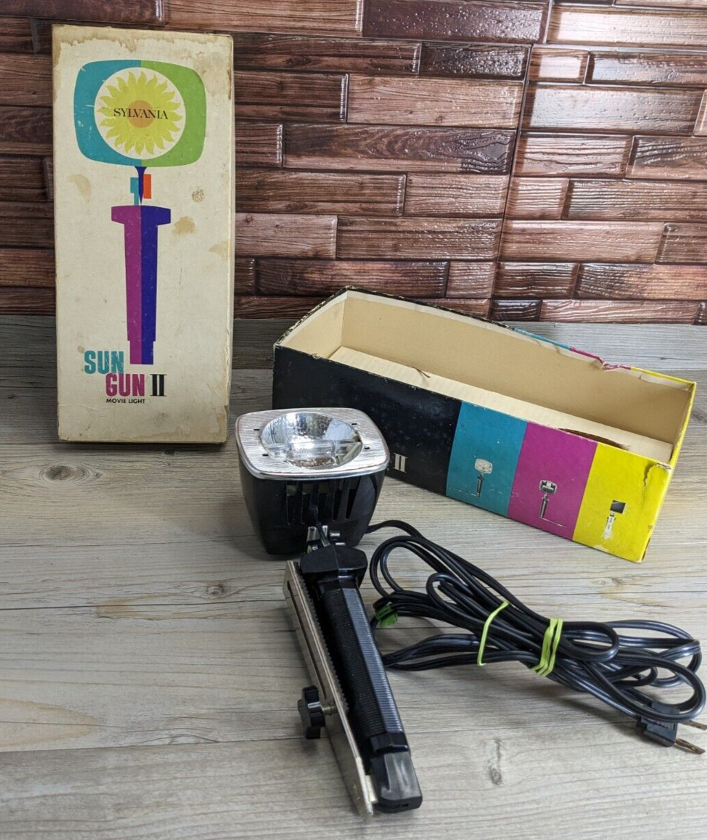 Electric Sun Gun II Movie / Camera Light Sylvania SG-55 W/ Box Tested/Working
