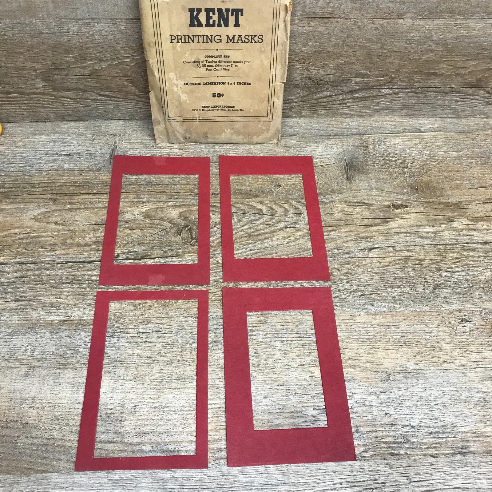 Vintage Printing Masks by Kent Laboratories Photography Condition Is Pre-Owned