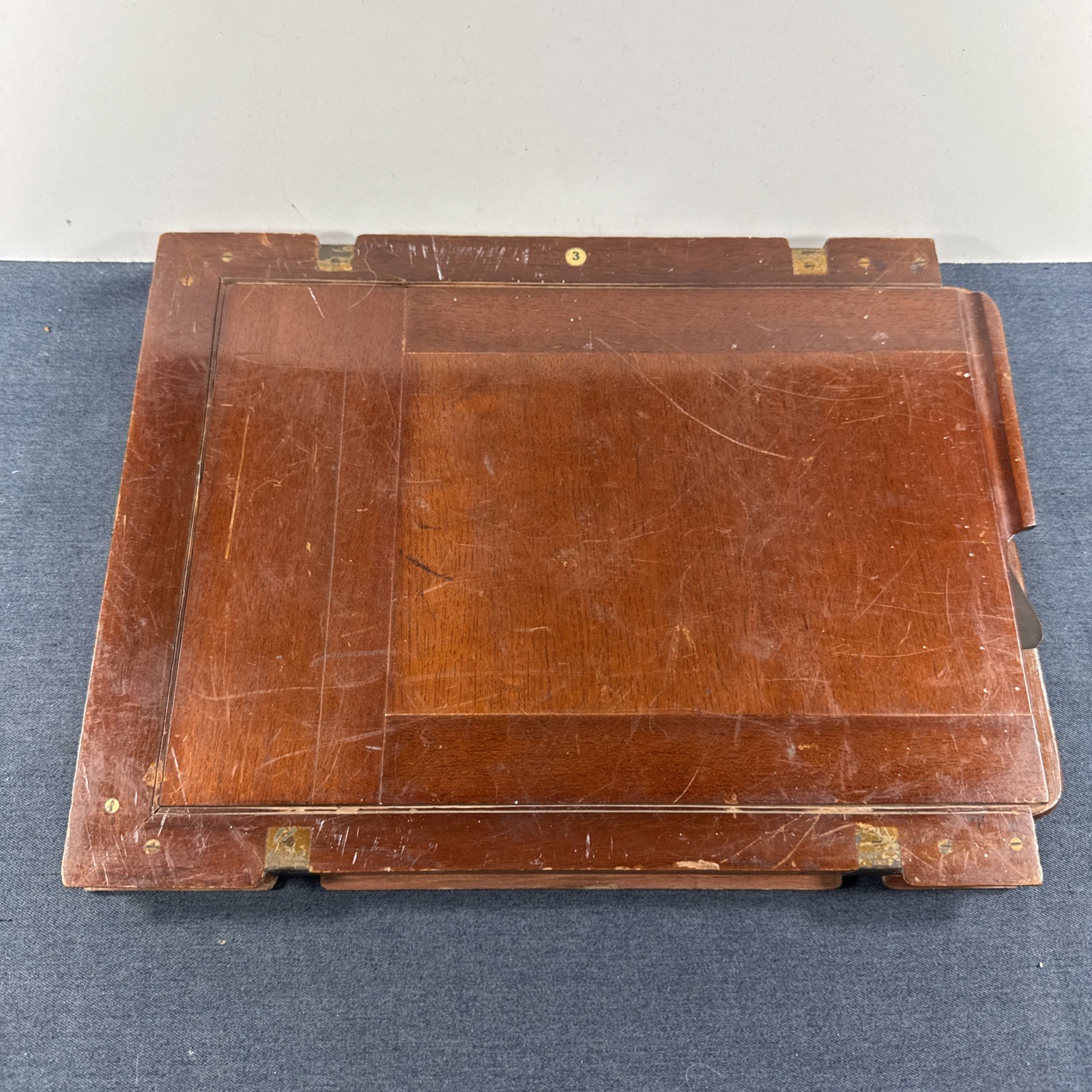 8×10 Double Sided Mahogany Book Style Glass Plate Holder Tailboard Wood Camera
