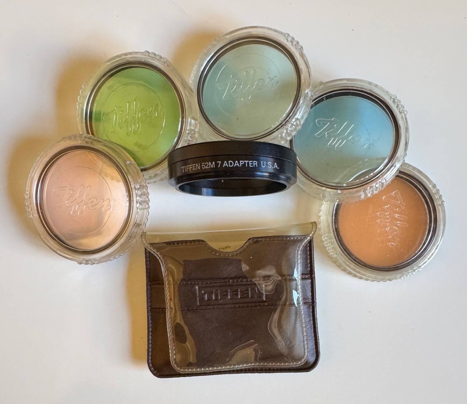Tiffen Photar Series 7 VII Filters (5) with 52M to 7 Adapter Ring Vintage USA