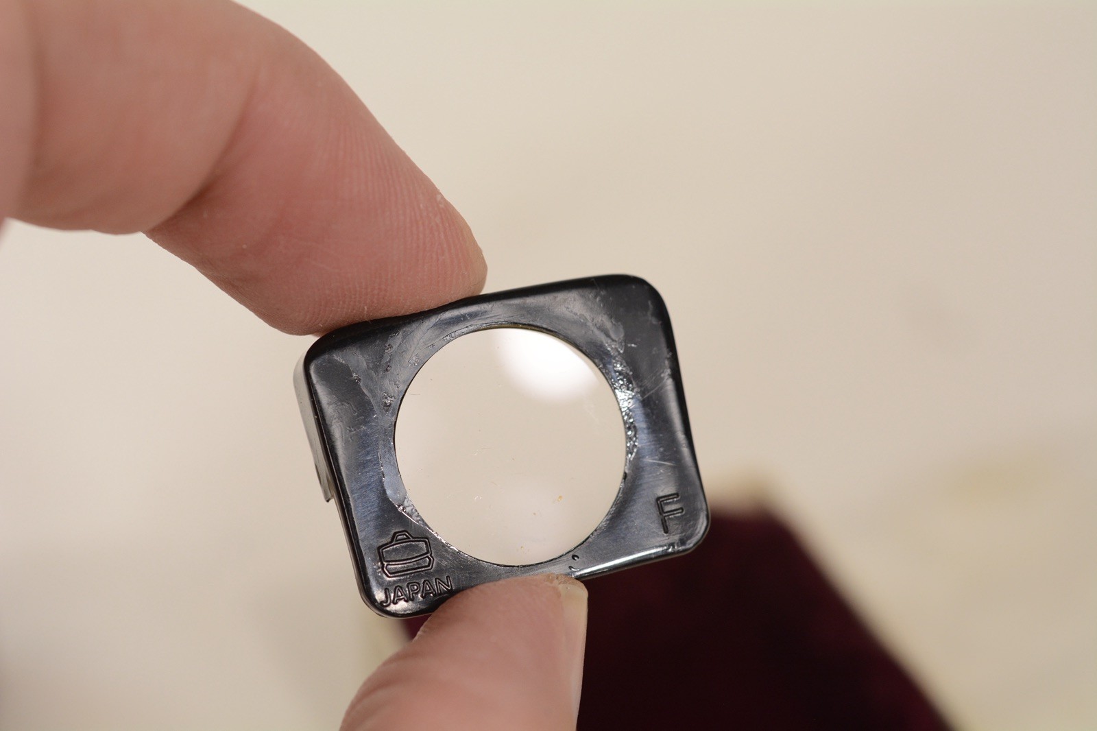 Vintage +2.0 Rectangular Diopter Eyepiece Correction lens for Nikon F Camera