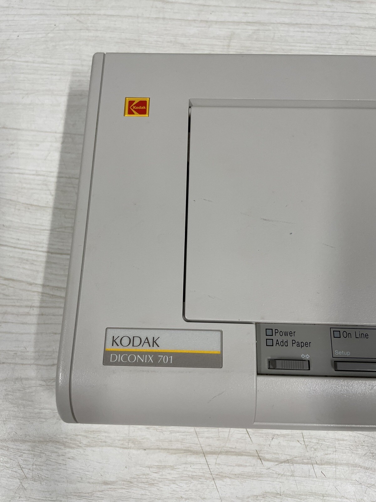 Vintage Kodak Diconix 701 Printer, Cable, Power adapter powers on- Not Tested
