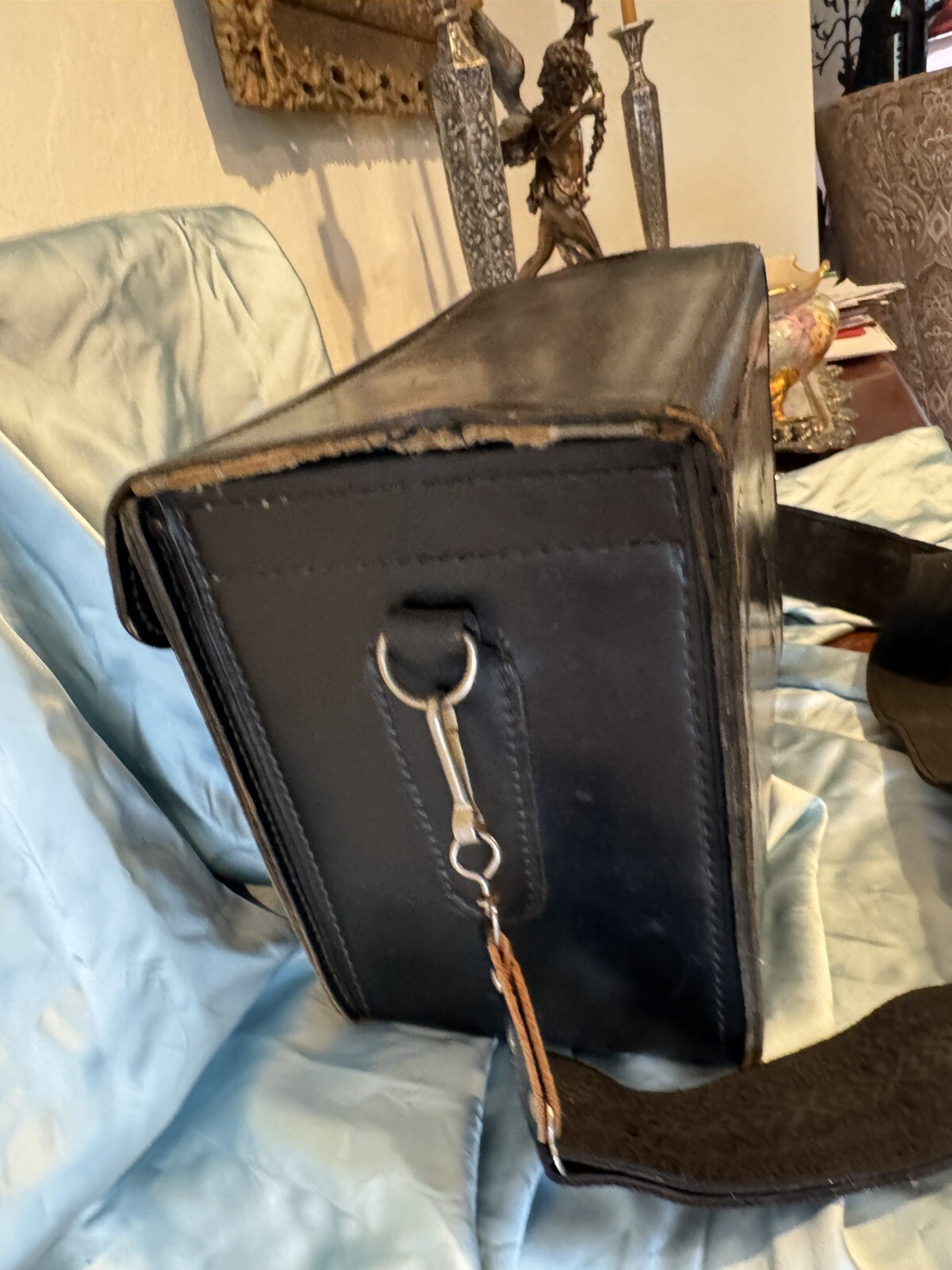 Vintage Coast Camera Case Black Genuine Cowhide Leather