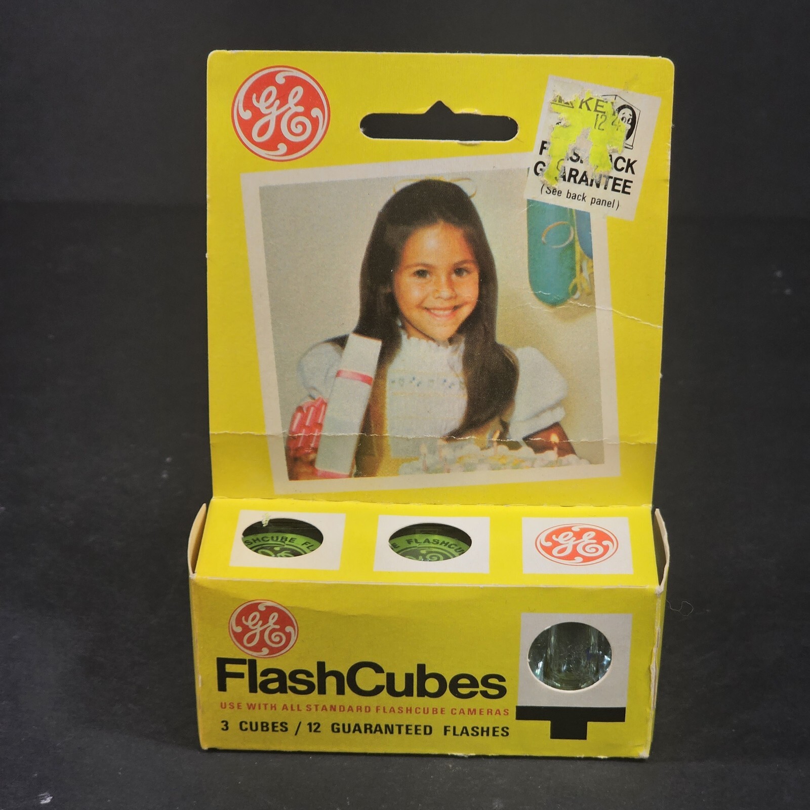 GE Flashcubes Original Box Set Of 3 Cubes 12 Flashes Vintage