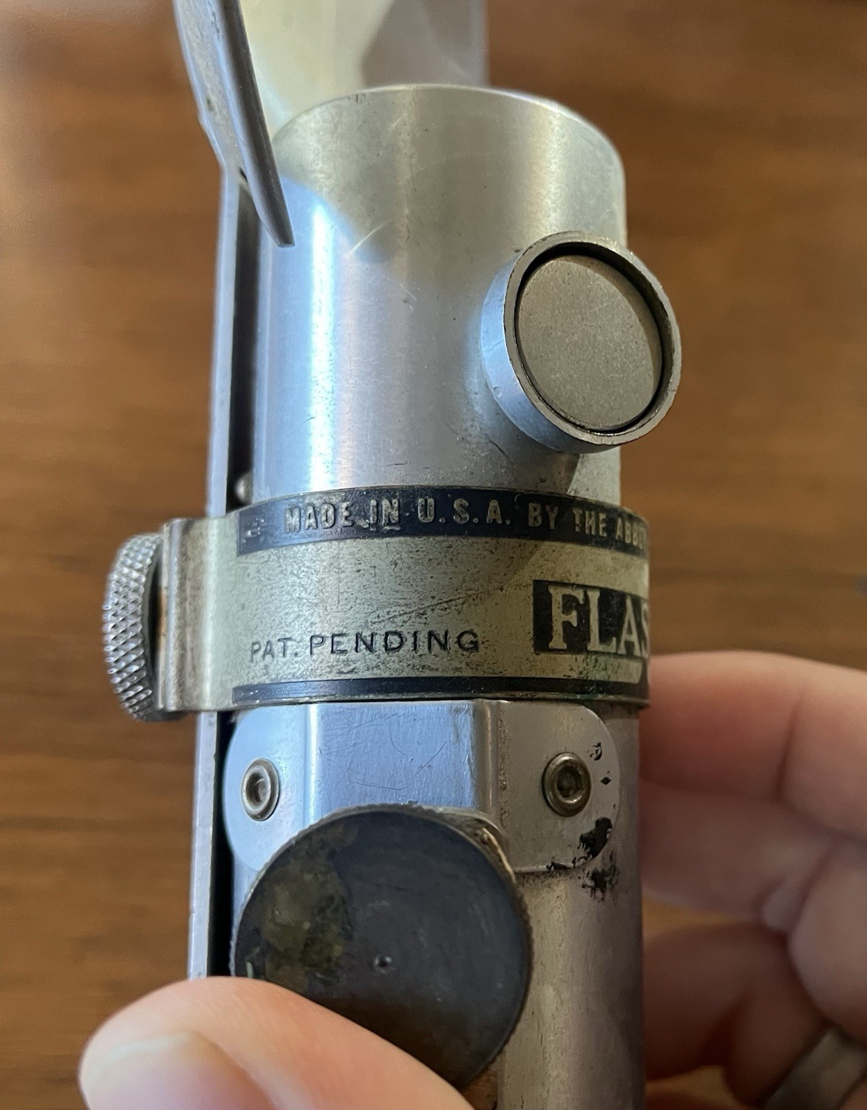 Antique Camera Chrome Flashgun by the Abbey, Made in USA, No. 5048