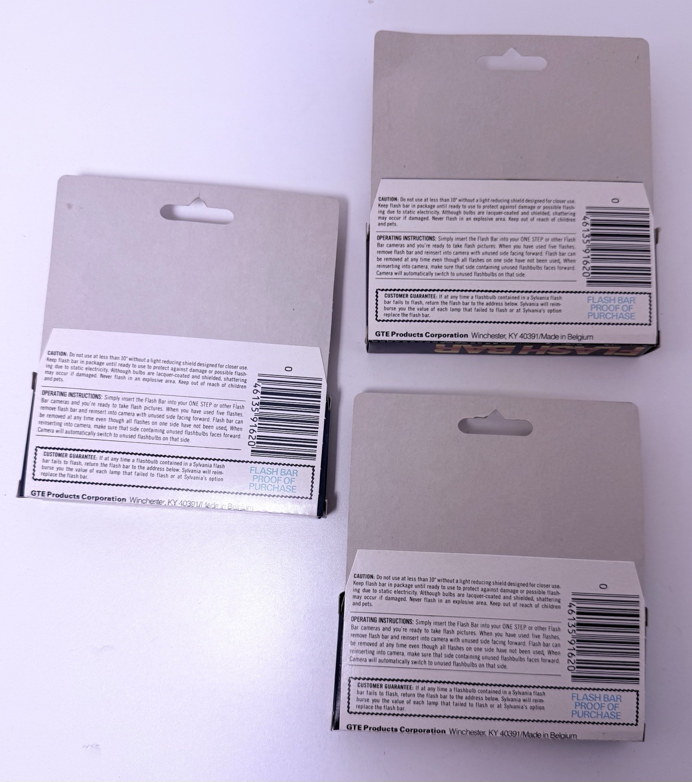 Flash Bar By Sylvania. For Use With Flash Bar Cameras. Lot Of 3 Packages.
