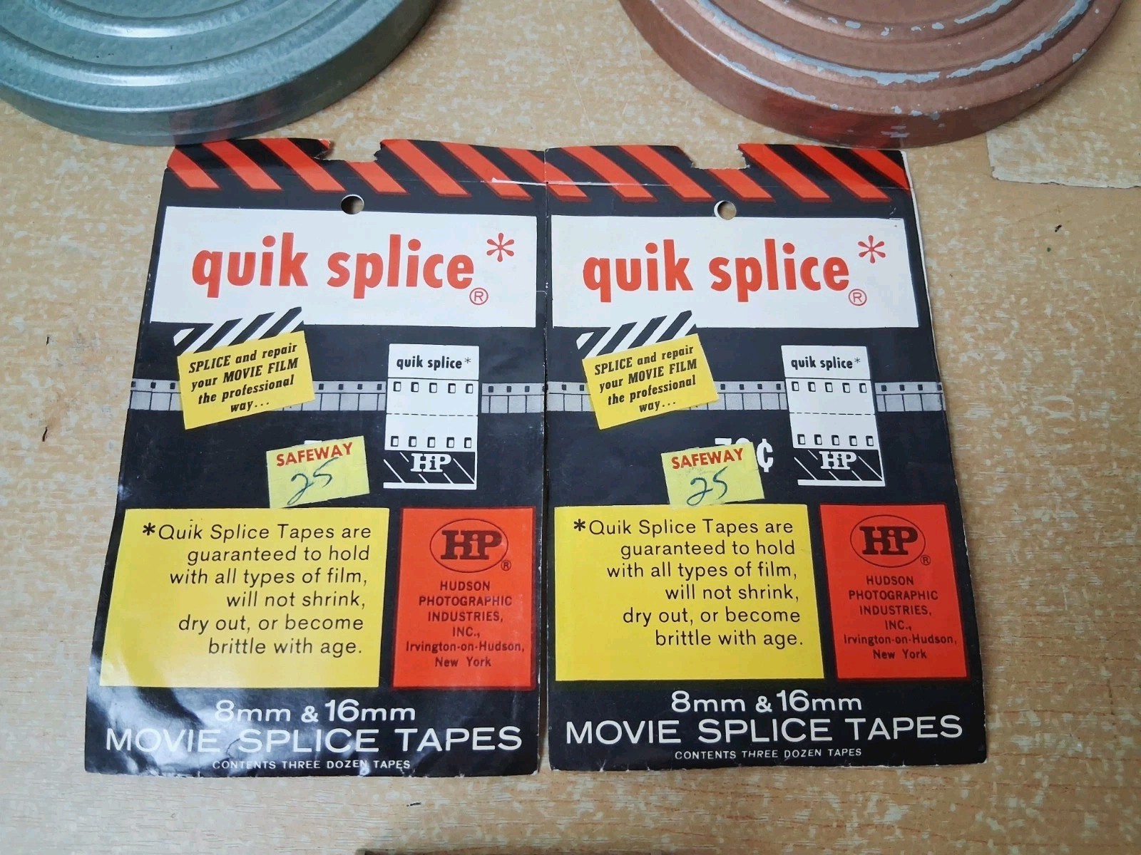 Mixed Lot 5″ & 6″ Metal Canister Reels Film Movie Empty Baia Pocket Splicer