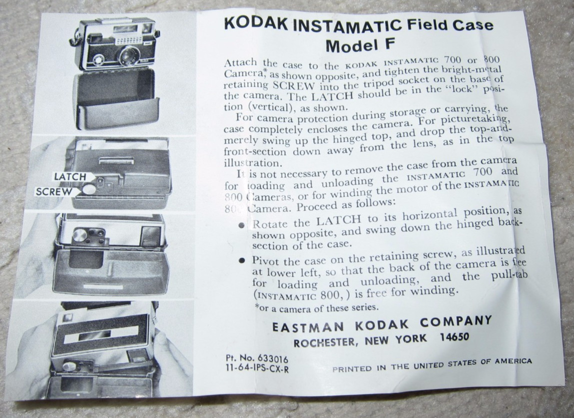 Vintage Kodak Instamatic camera Field Case Model F in original box, looks unused