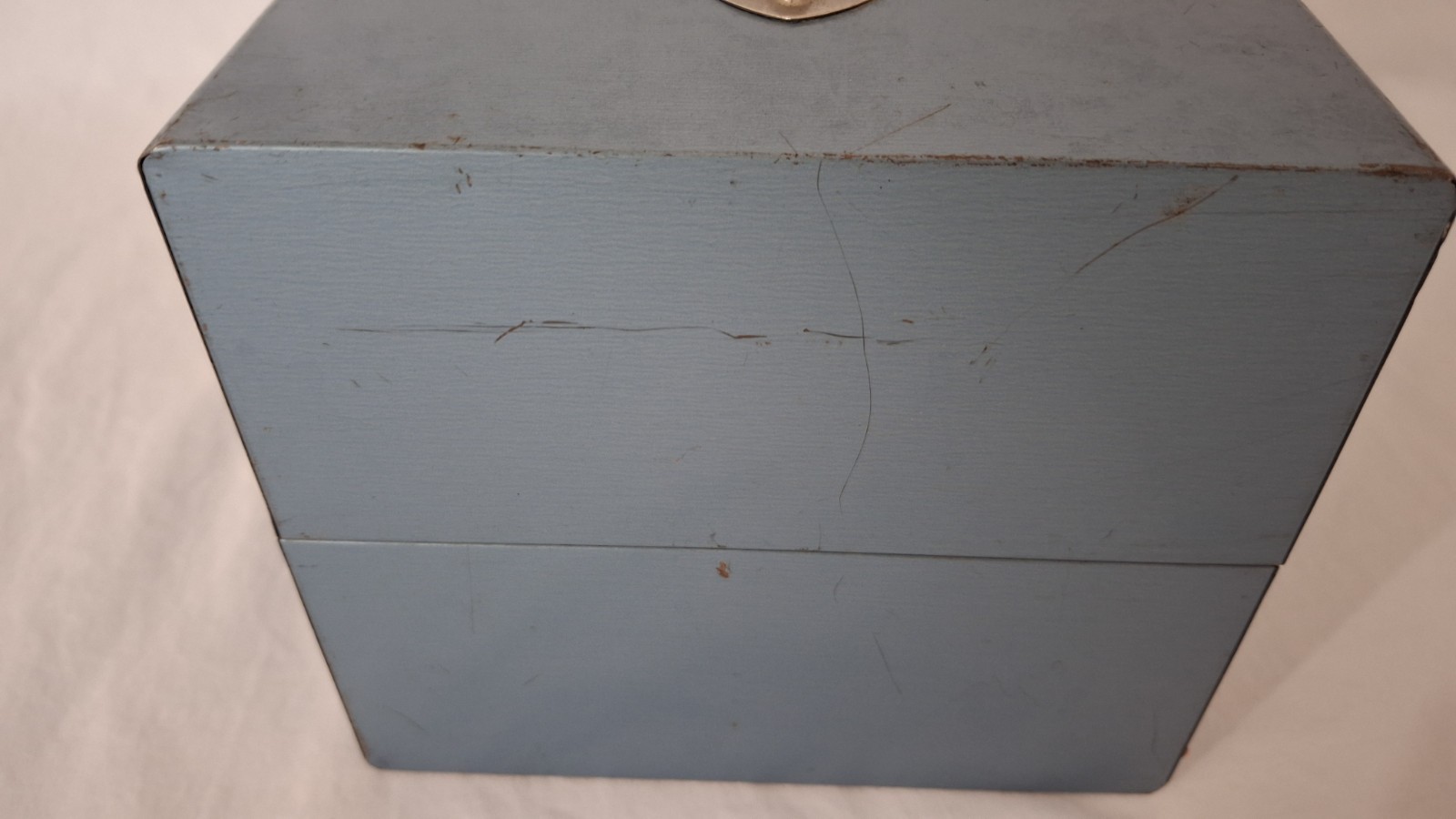 Blue Metal 8mm Film Storage Case Holds 12 Cannisters Metal Storage Box
