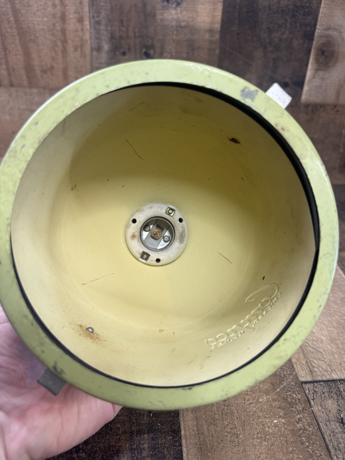 Compco Safeligh Darkroom VINTAGE Green Industrial Light Lamp Repurposed Patina