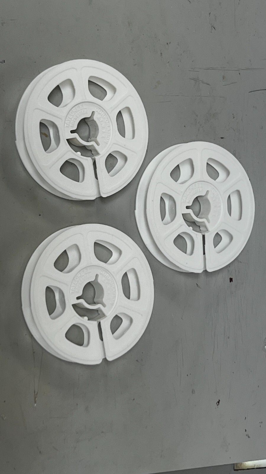 (3) SUPER 8MM FILM REEL FLANGE 50 ft.