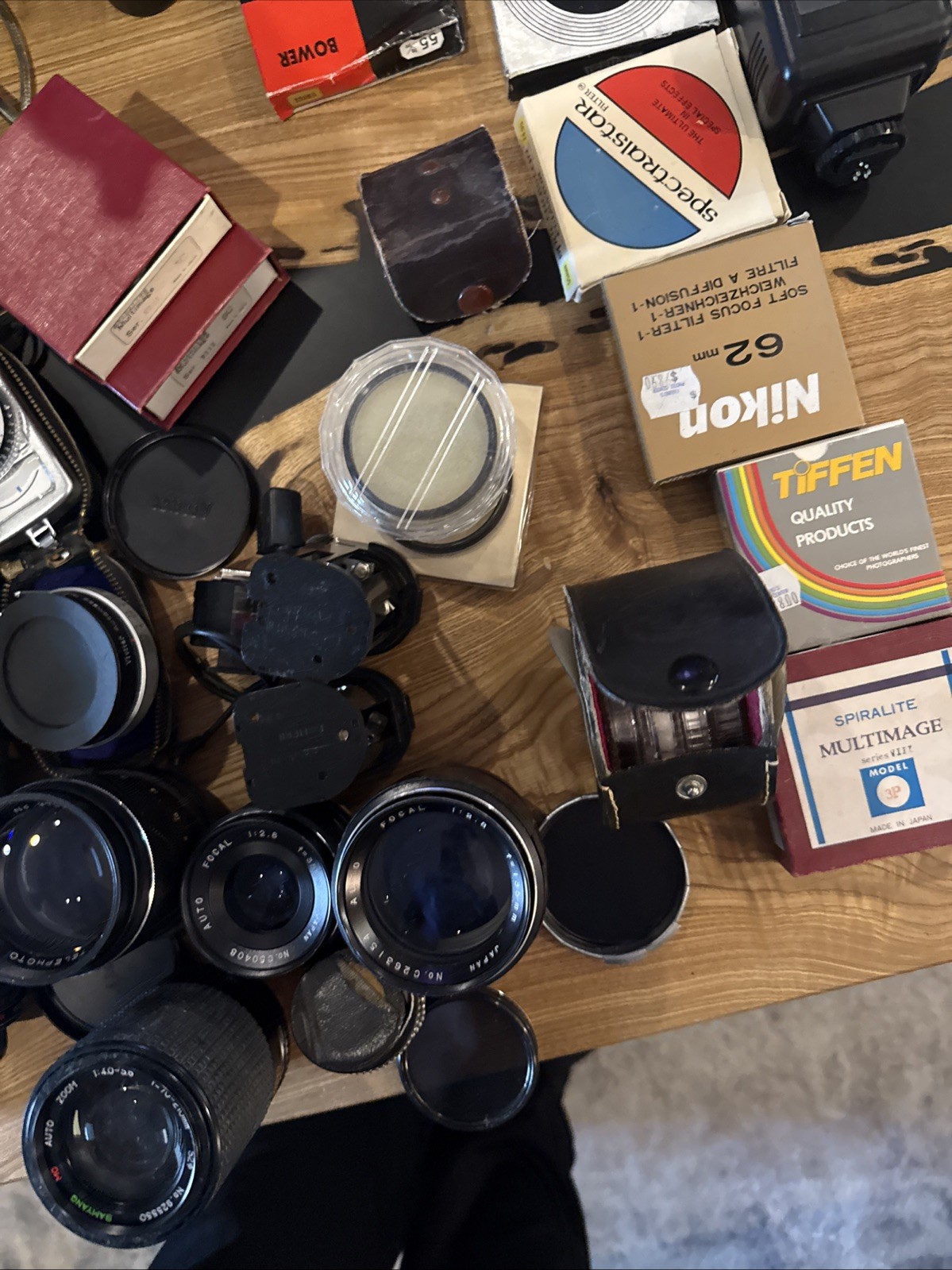 Large Vintage Group Lot Of Camera Equipment Accessories Lens Flash Filter Etc