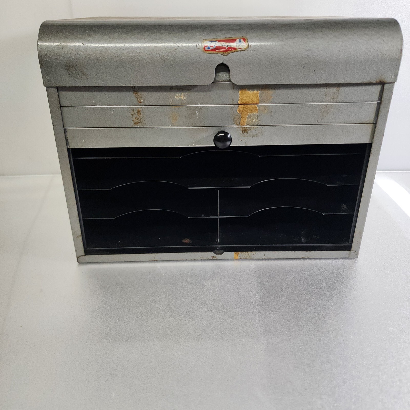 Vintage Brumberger Dark Room Roll Top Film Storage Box 12x9x9″