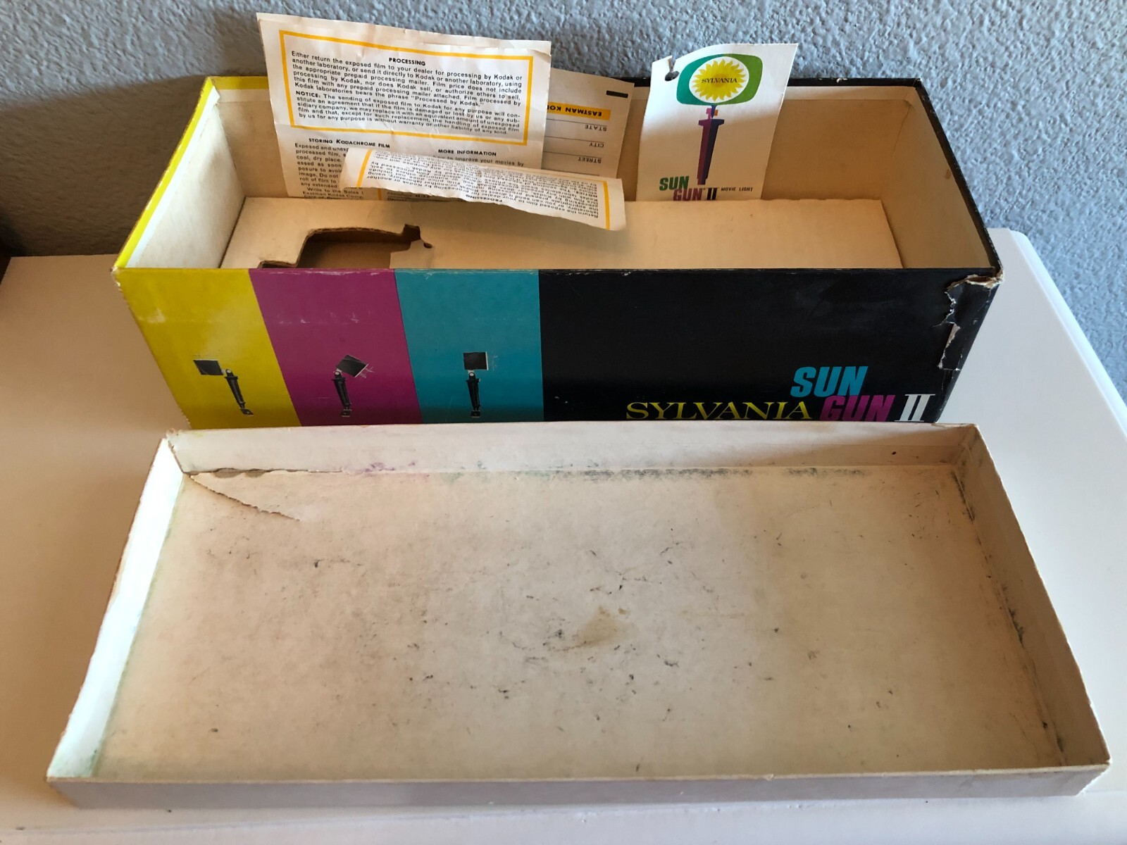 Vintage Sylvania Sun Gun II Movie Light w/Original Box – WORKS – Model SG-55