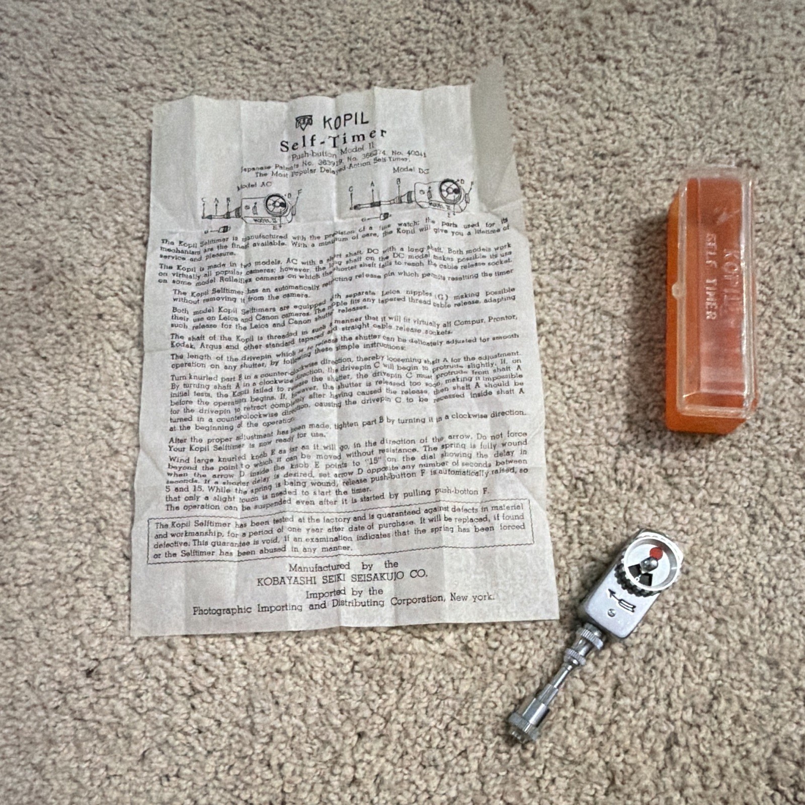 Kopil Model II Camera Self-Timer Push-Button, Universal Compatibility