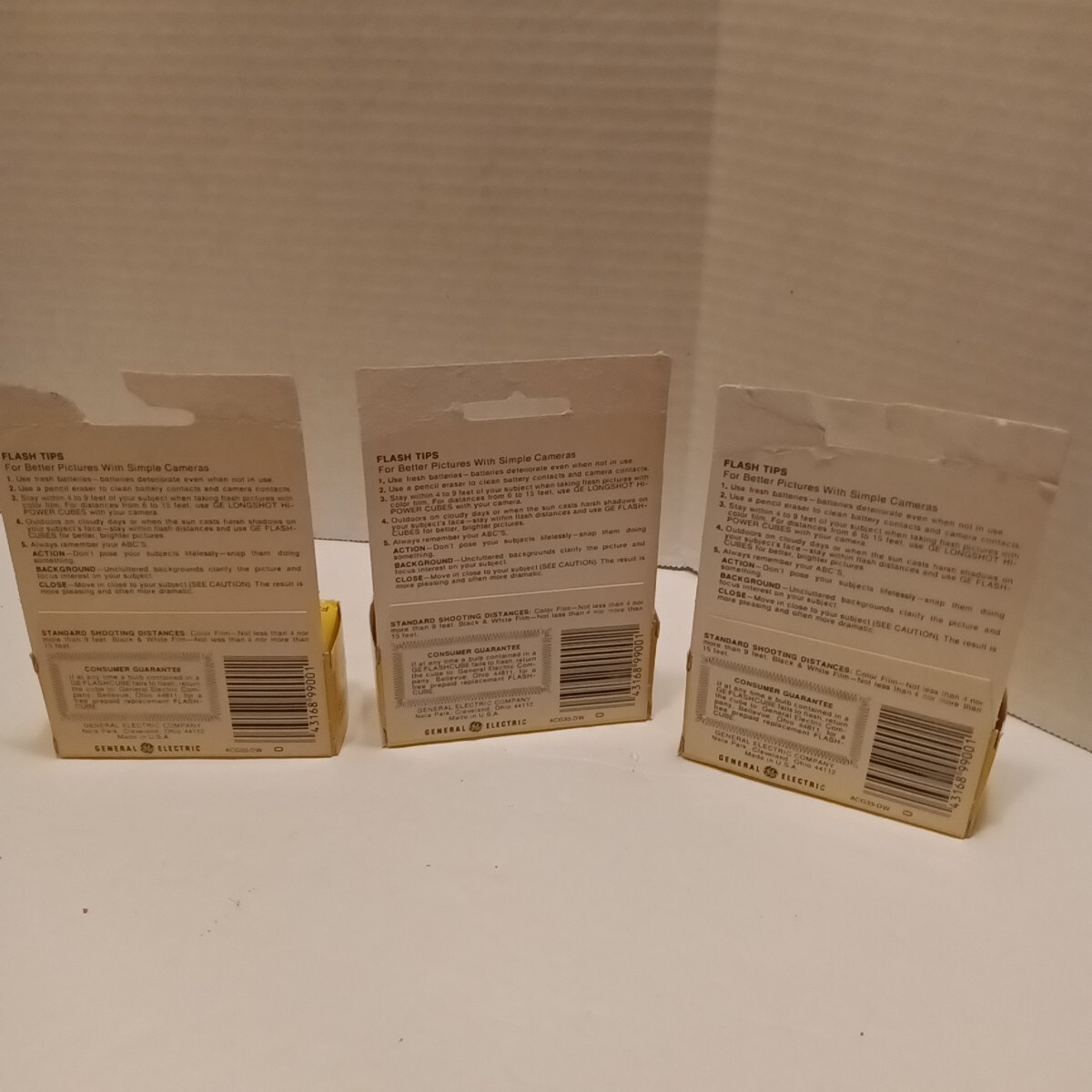 General Electric Flashcubes Lot Of 3 Packs of 3 Cubes USA NEW! Vintage
