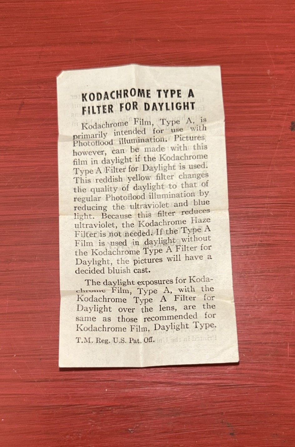 Vtg Kodak Series VI 6 Kodachrome Type A Daylight Lens & Case Instructions