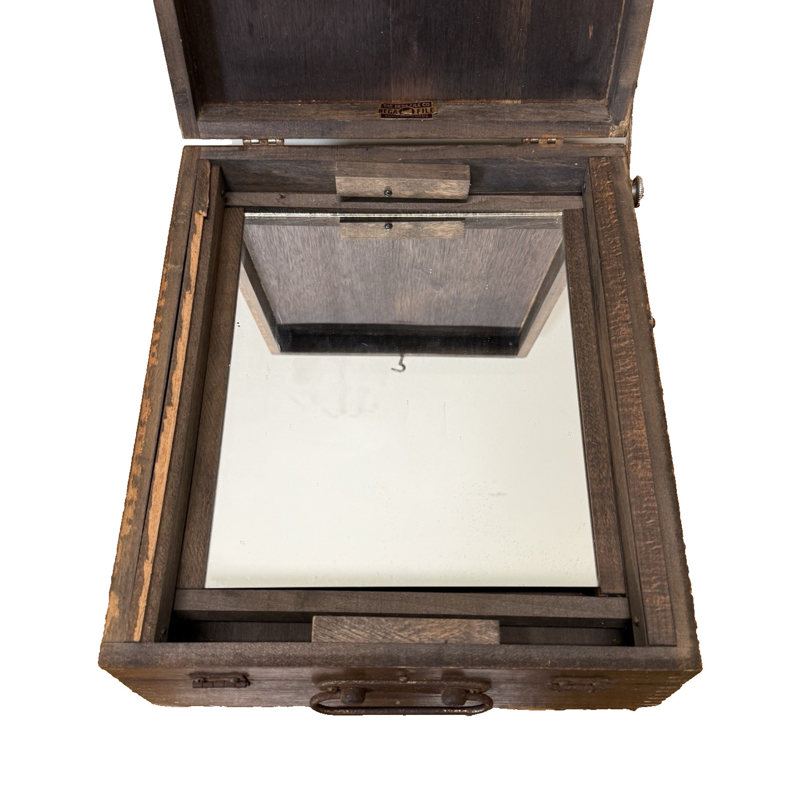 Antique 1900s Nega File Co Glass Plate Negative Box 8×10 Photography Easton PA