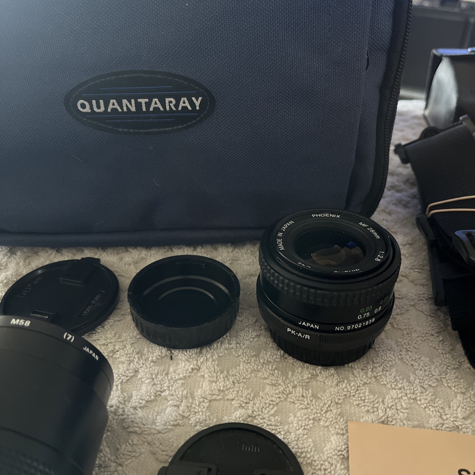 Lot Of 5 Camera Lenses & Flashes • Olympus, Monolta, Sun Pack, Telesor , Phoenix