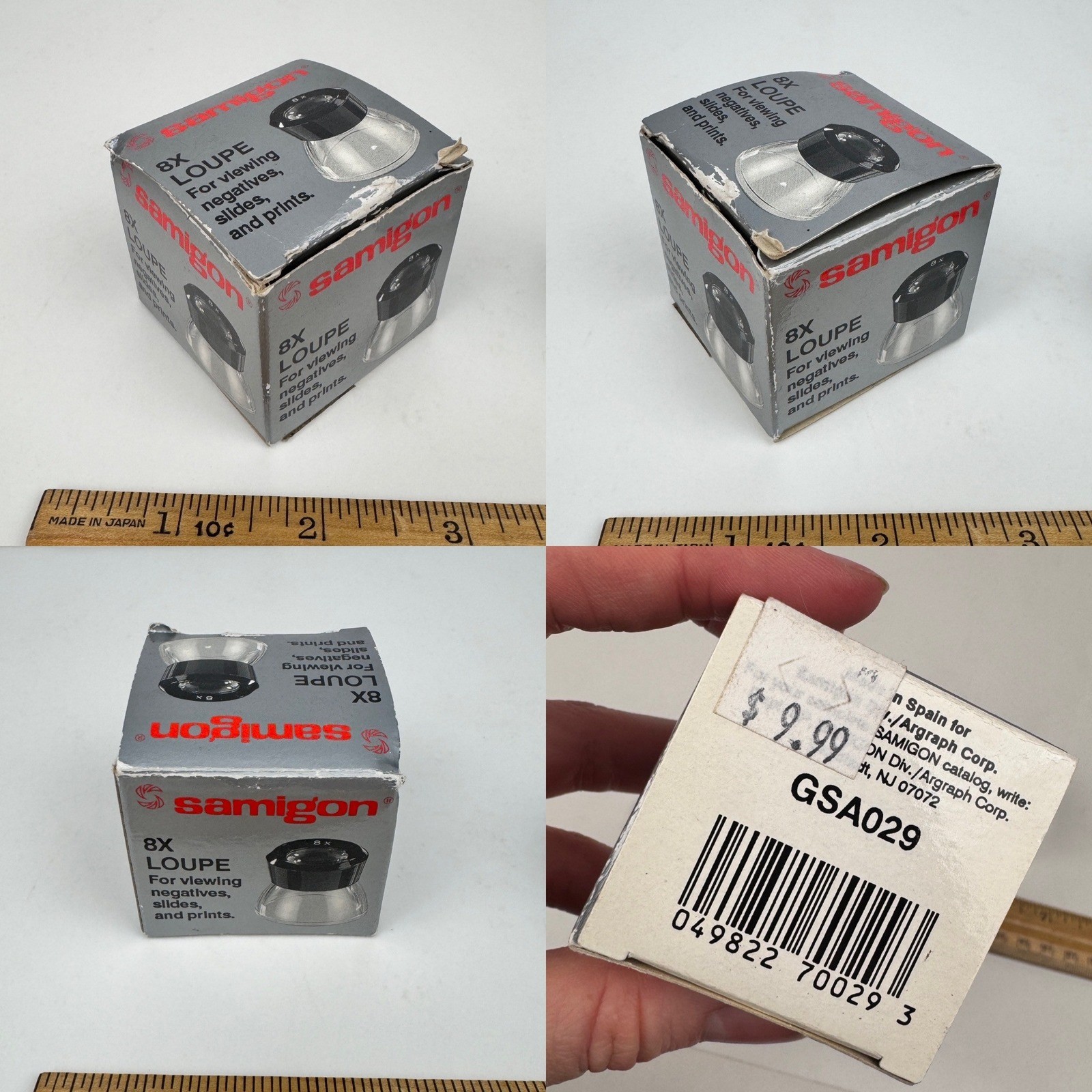 Vtg Samigon 8x Magnify Loupe View Negatives Slides Prints Photo w Orig Box