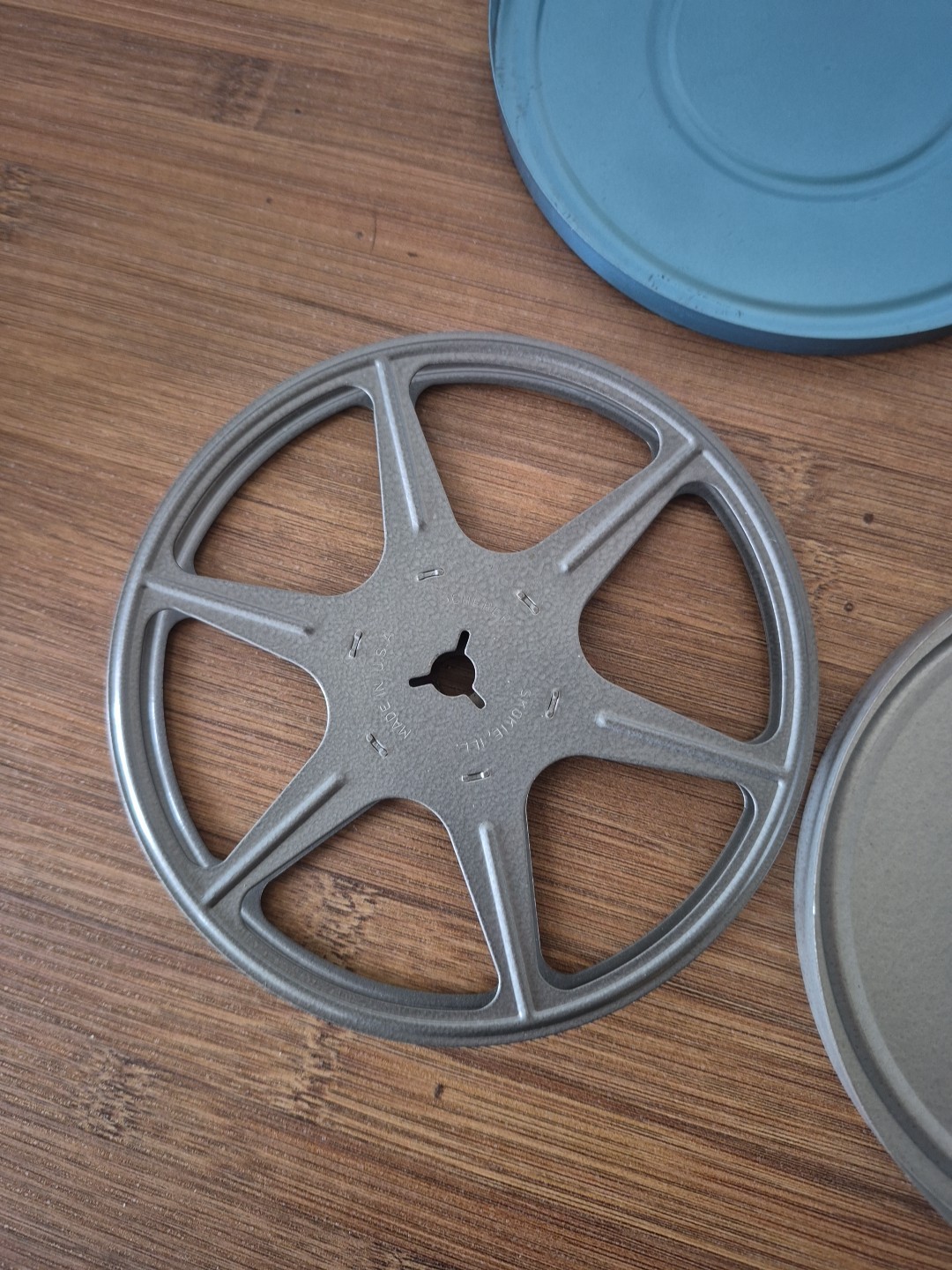 Vintage One 8mm 200 Ft 5 Inches Metal Movie Reels with Metal Case