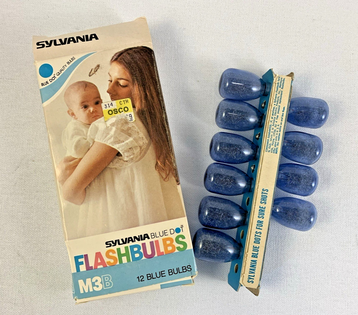 Vintage Sylvania Blue Dot Flashbulbs Open Boxes-Lot of 2 M3 & M3B Blue & Clear