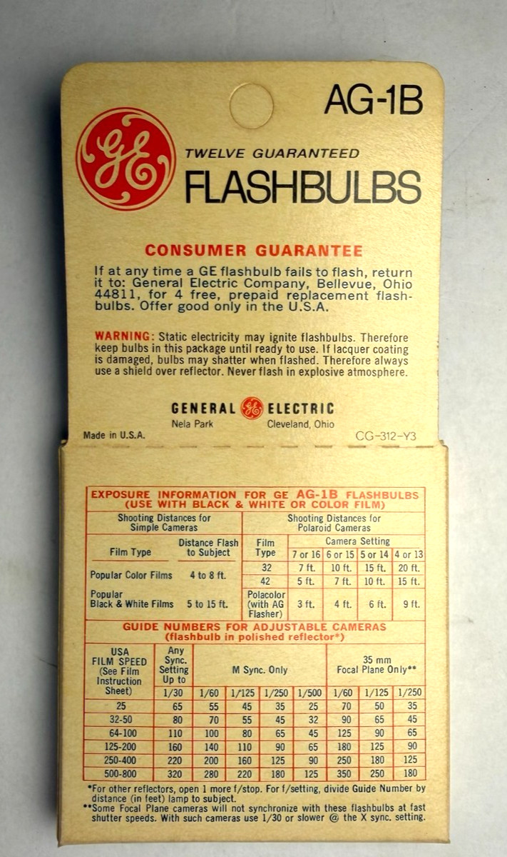 Vintage GE AG-1B Flashbulbs 4 Box Lot NEW in Box Photography Bulbs