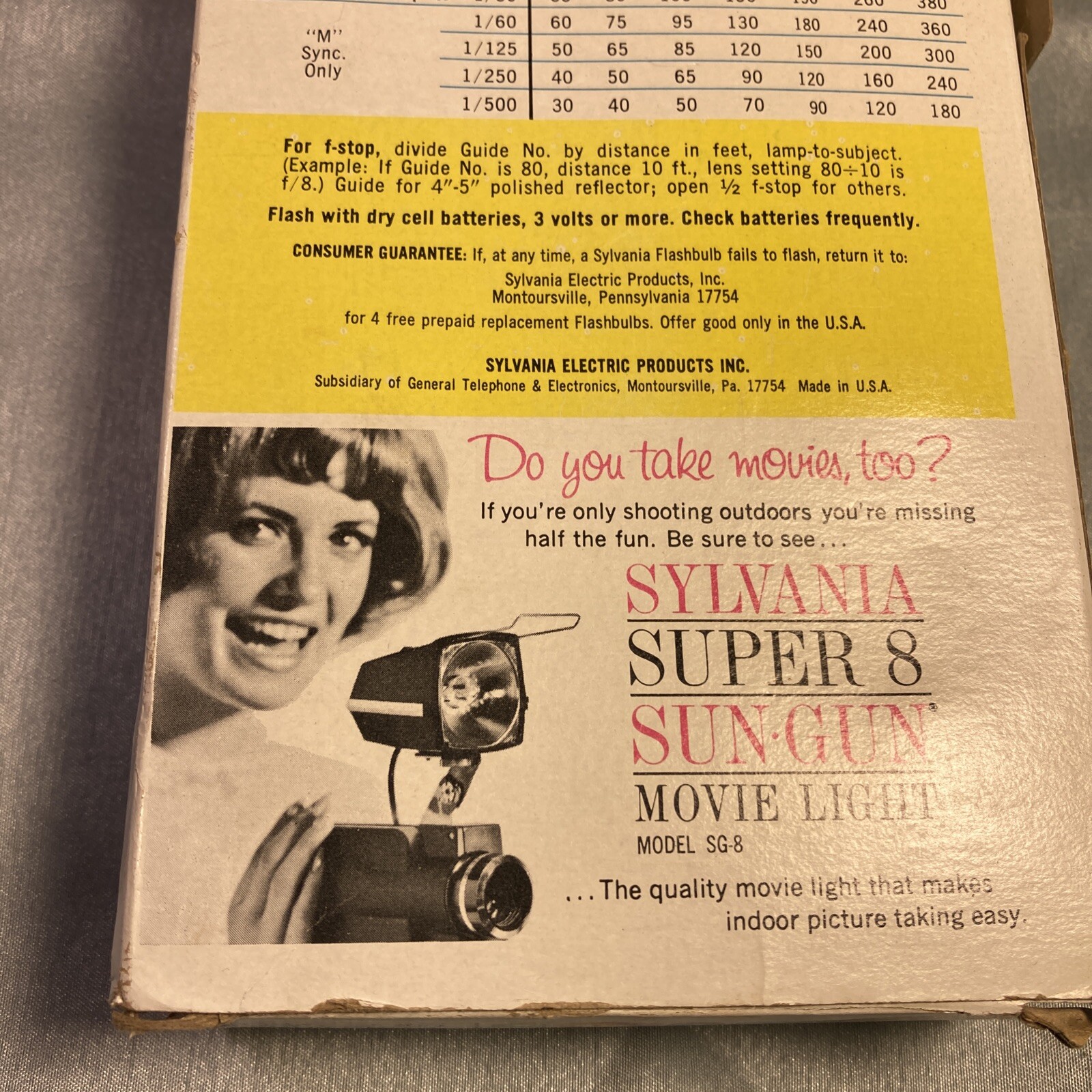 Sylvania Blue Dot Press 25B Vintage Camera Photo Flash Bulbs, Box of 11 Vintage