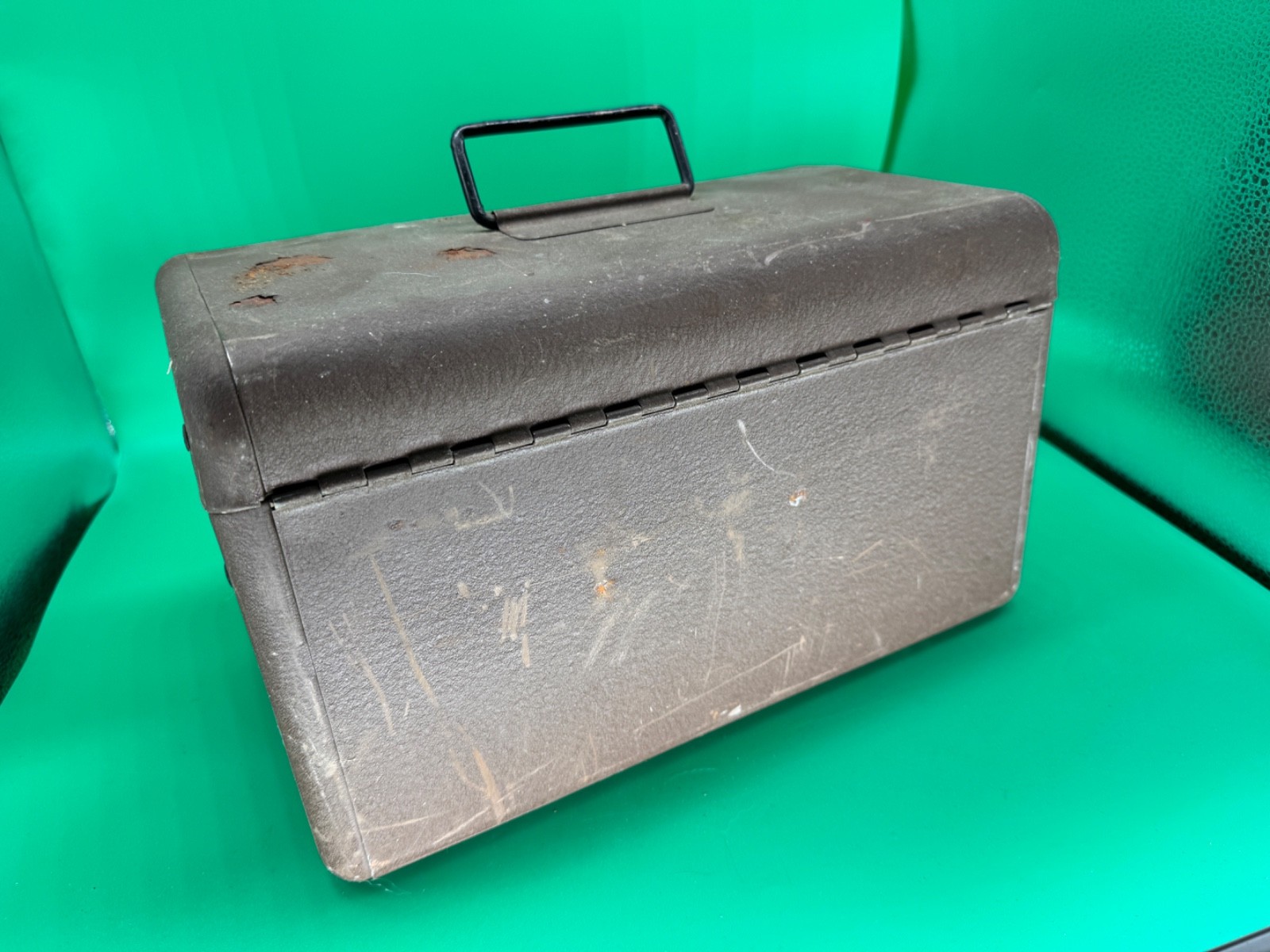 Vintage Simonson Metal Co Film Reel Metal Storage Box w/Cases (NICE PATINA)