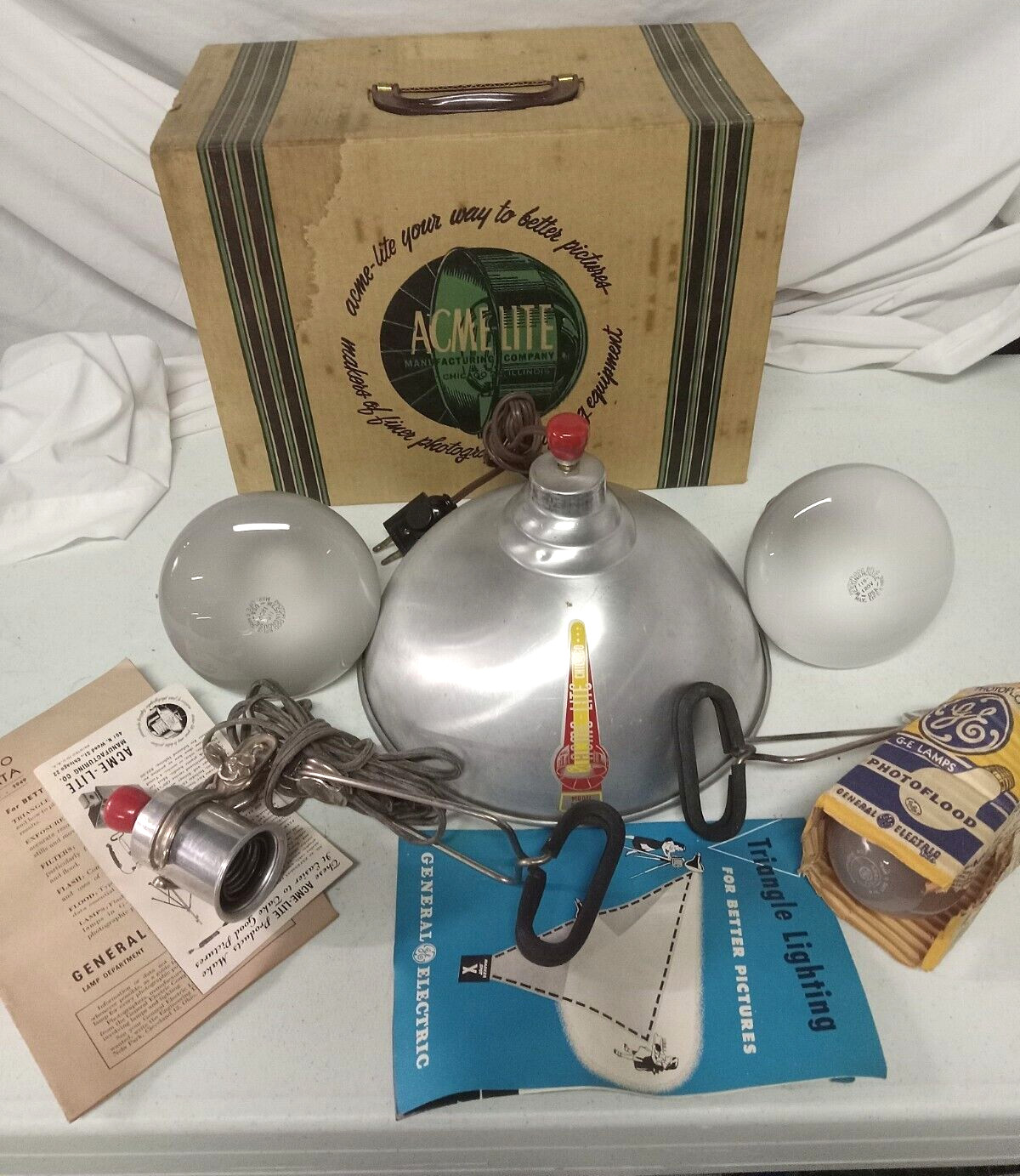 Acme-Lite Junior LitePack Vintage Mid-Century 3 Point Photo Lighting Kit