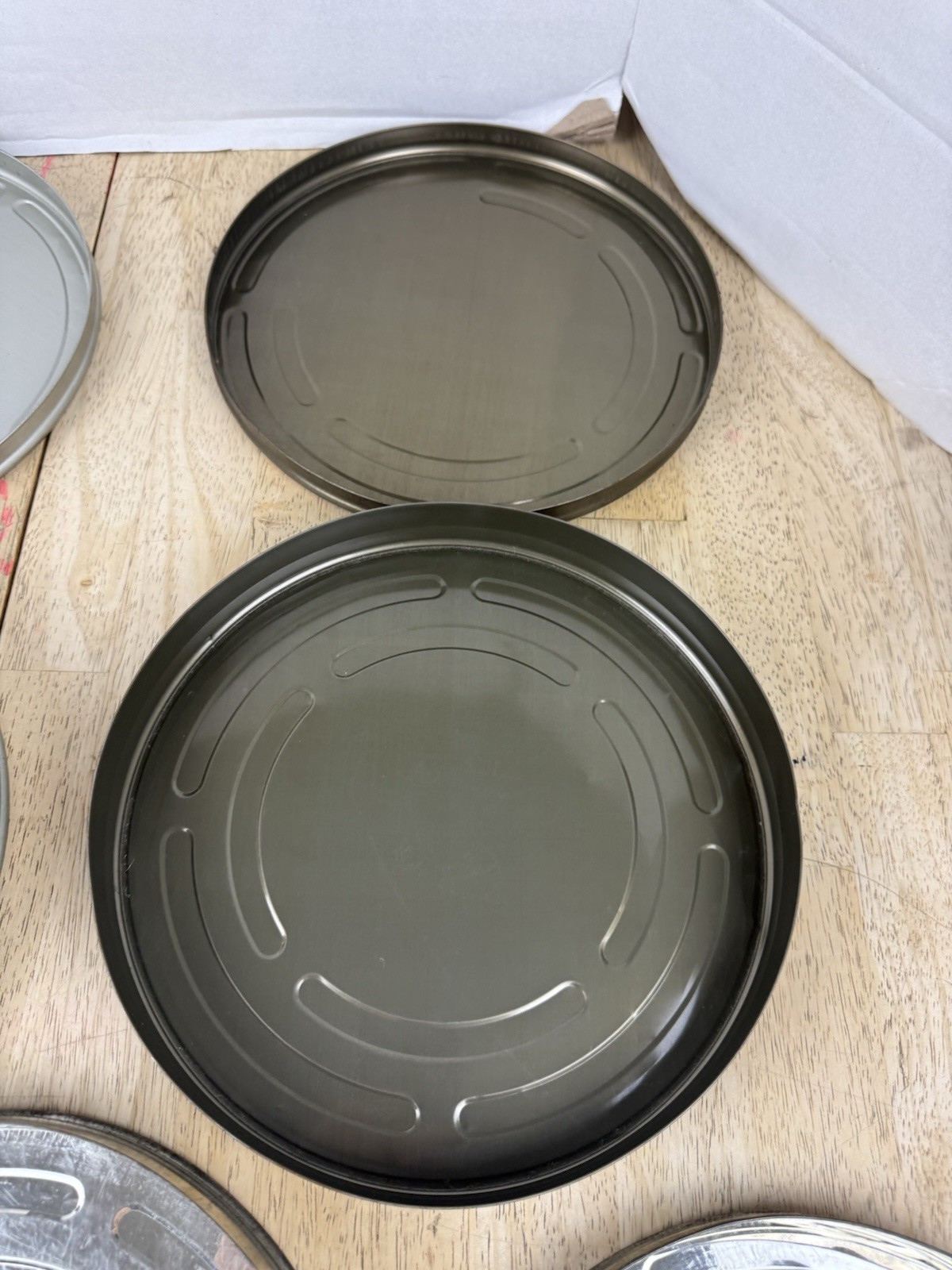 Lot of 3 Empty 16mm Metal Movie Film Canister Cans 10.5″ No Reels