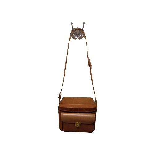 Leather Camera Bag Hard Case With Buckle Strap Vintage Brown 1950-60s #803 USA