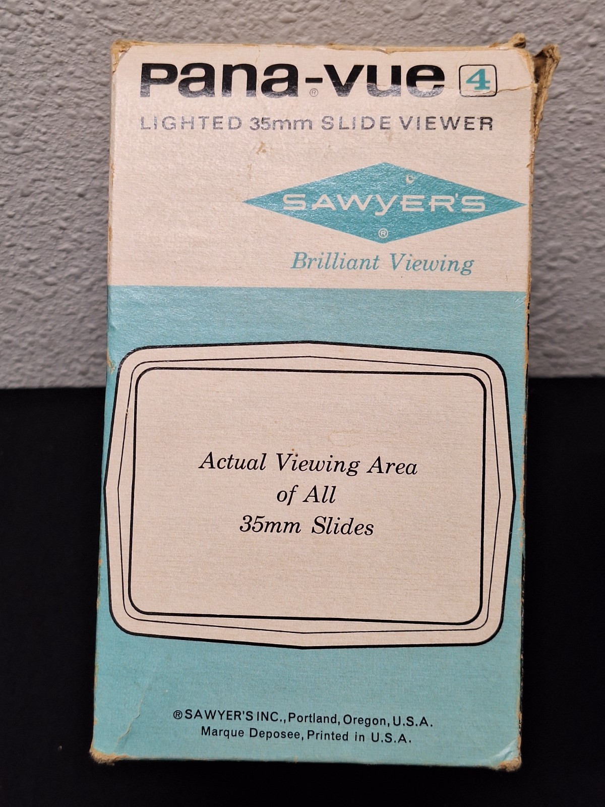 Vtg PANA-VUE 4 LIGHTED 35MM SLIDE VIEWER SAWYERS USA NOT COMPLETE