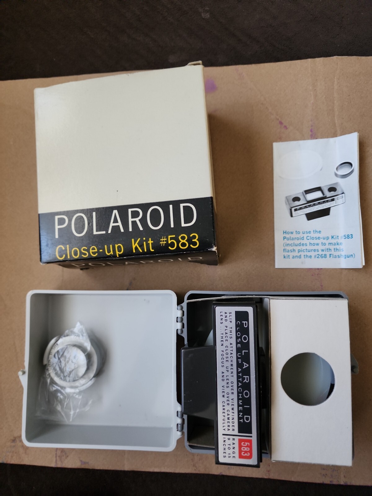 Polaroid Land Camera Close-Up Kit #583 w/case, instructions in box