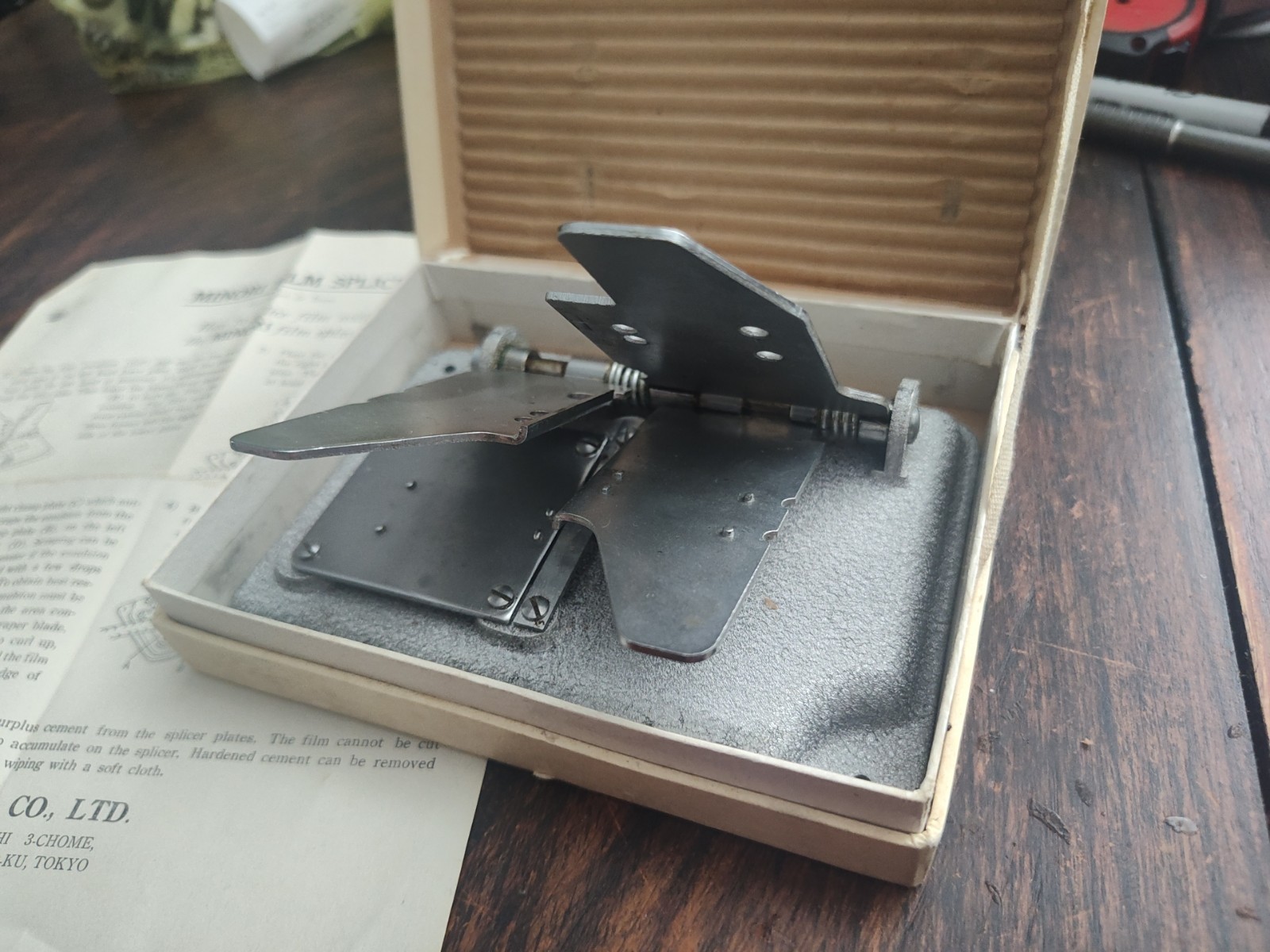Minori Film Splicer for 8mm & 16mm, Rokuwa Co in Japan w/ Box and Instructions