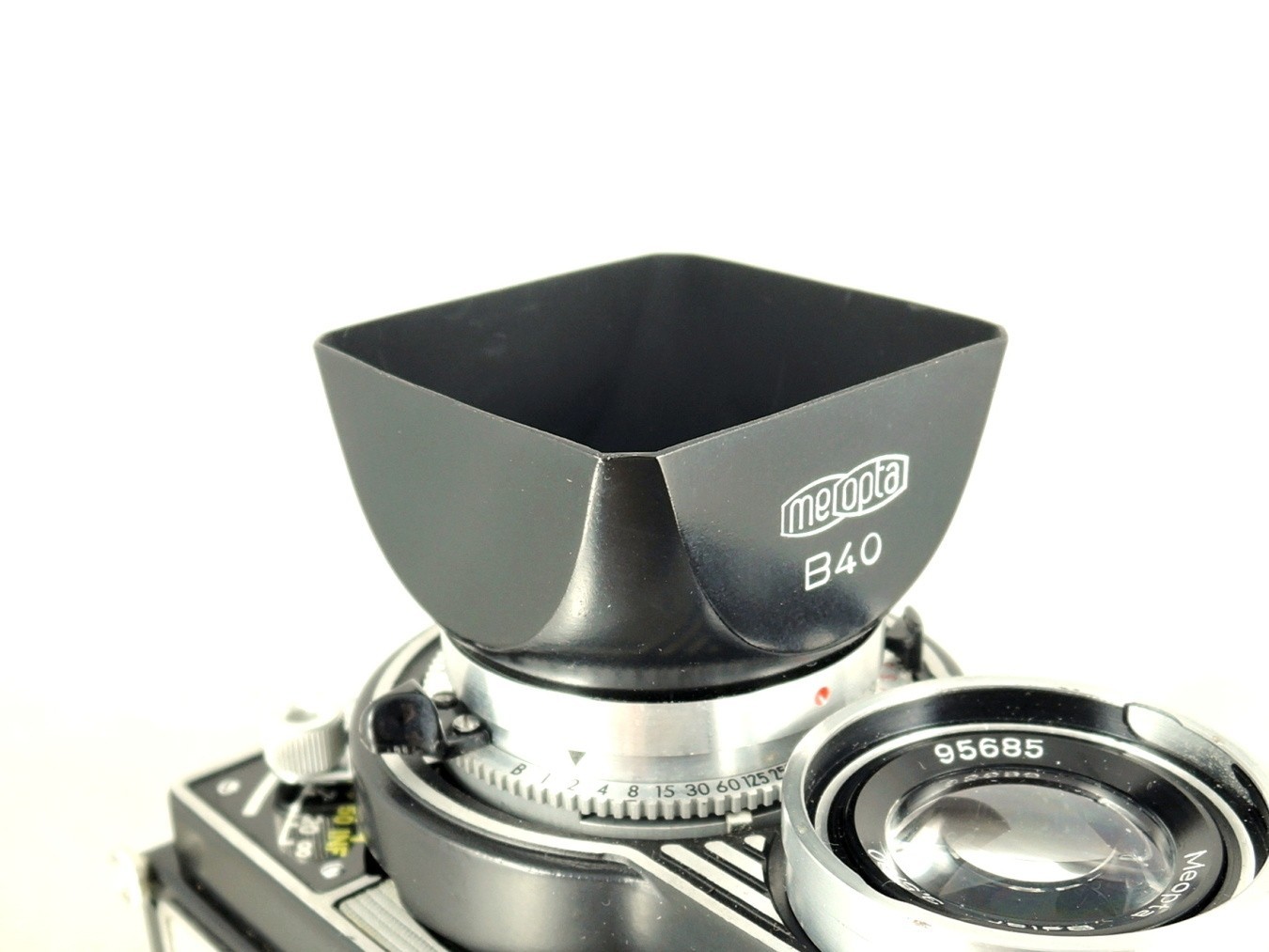 Shade hood Flexaret Meopta square bayonet B40 metal + Genuine box very nice