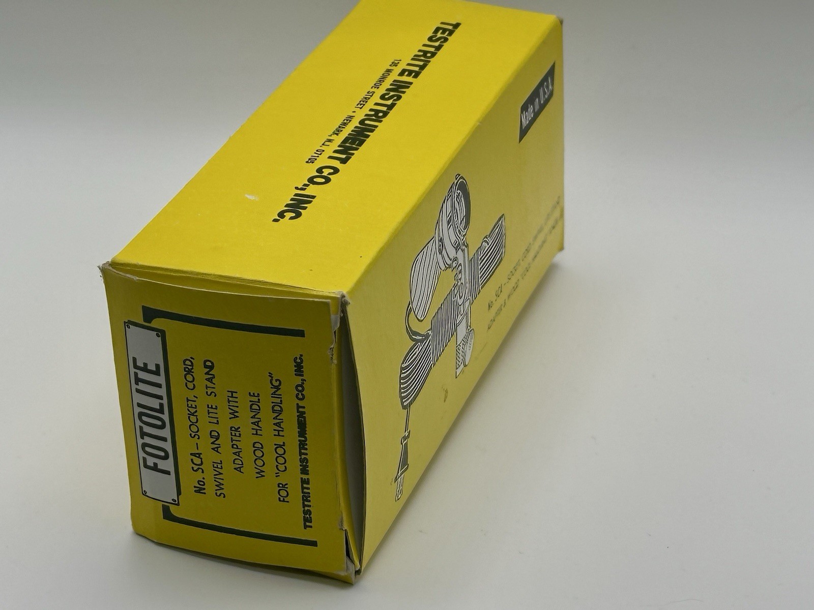 Vintage Fotolite SCA Photography Clamp Light – Testrite USA – Wood Handle – NIB