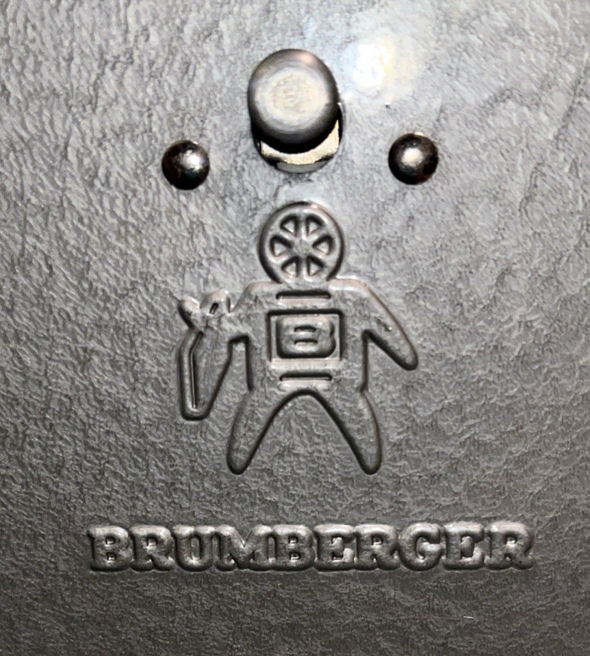 Vintage Brumberger 8mm 12 Reel Holder 7” Steel Storage Case 1950s