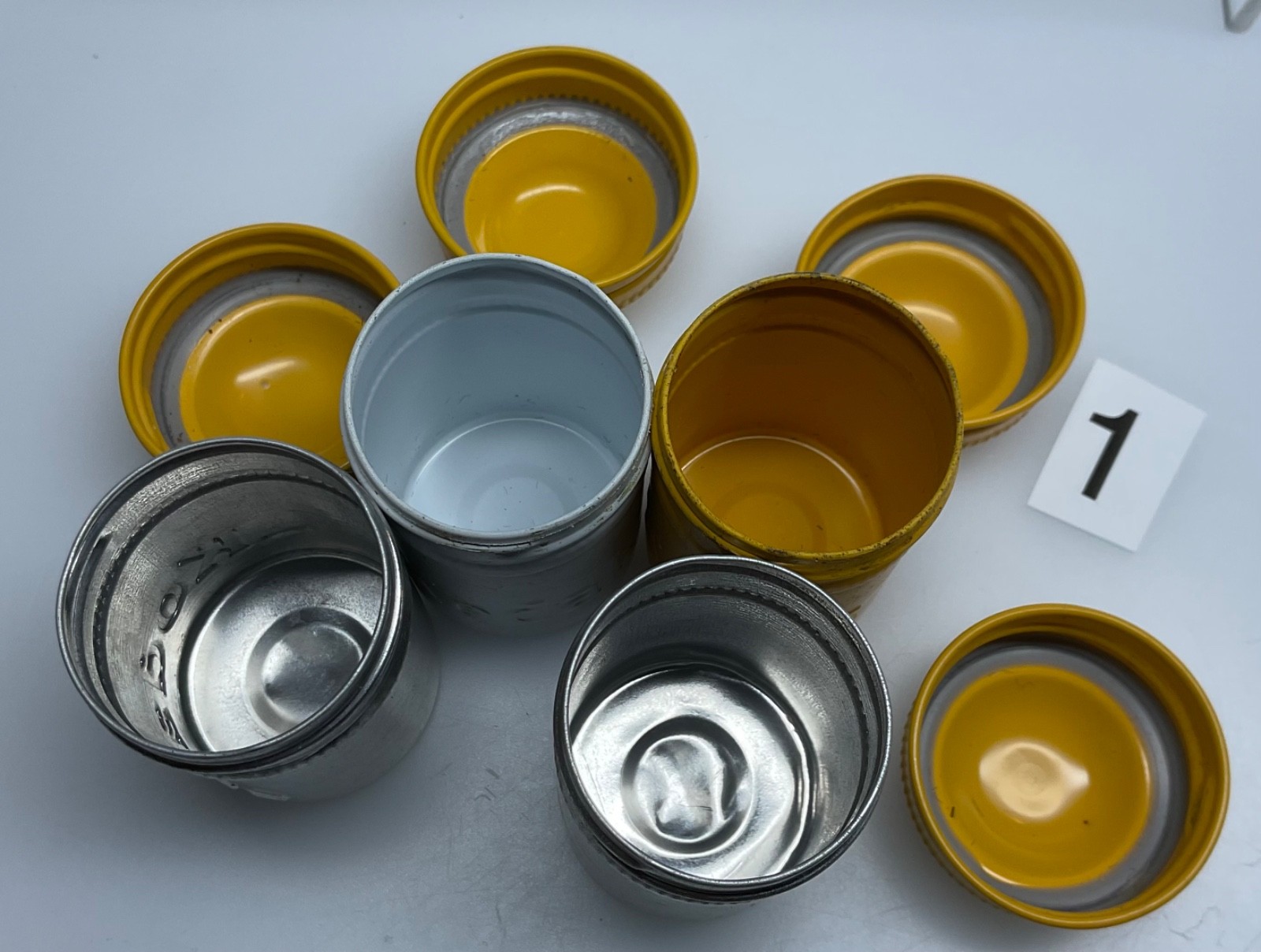 4 VTG Lot Kodak 35mm Film Roll Embossed Container Metal Tin Can Canister yellow