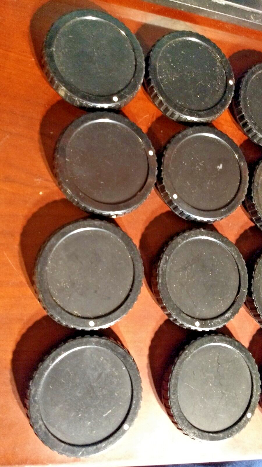 23 misc. CANON Lens Caps Replacement Camera Parts ALL have White dots JAPAN