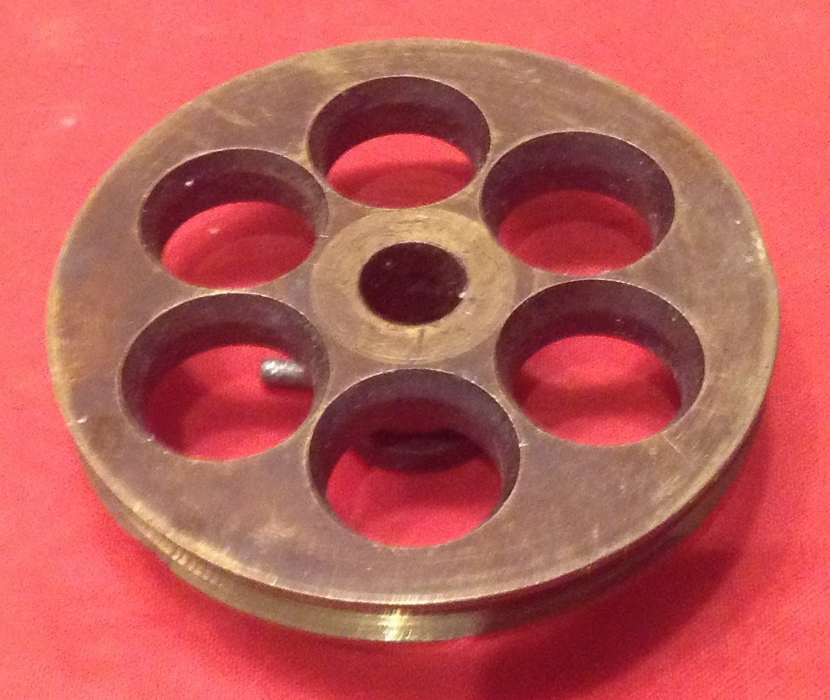 Pair (2) Vintage Brass Pulleys for 35mm Mitchell ? Film Magazine