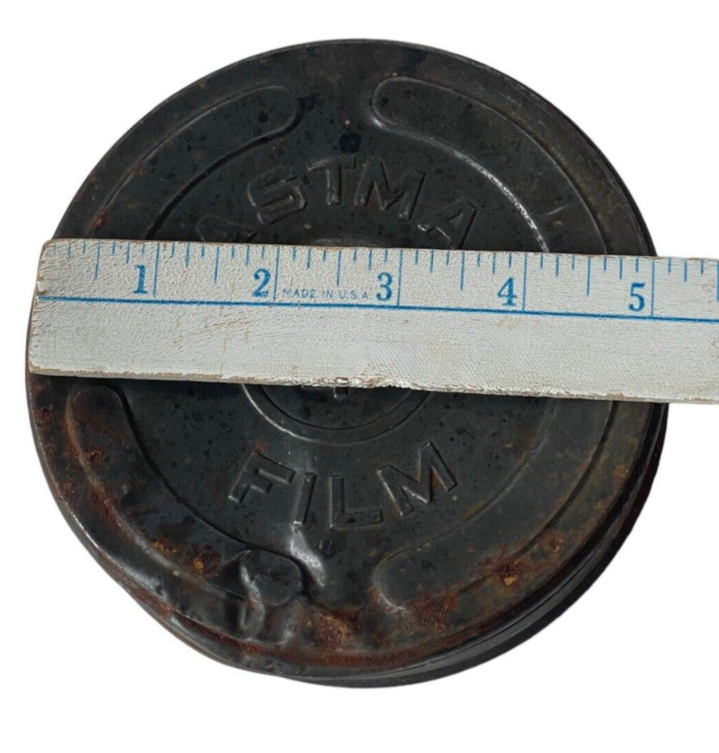Eastman Kodak Film Cannisters Metal Two Antique Battered Rusty Containers