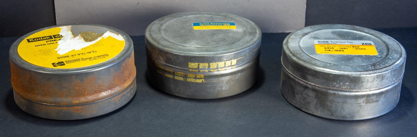 EASTMAN KODAK COMPANY Metal Film Tin Canister Can Container 100foot – Lot Of 3
