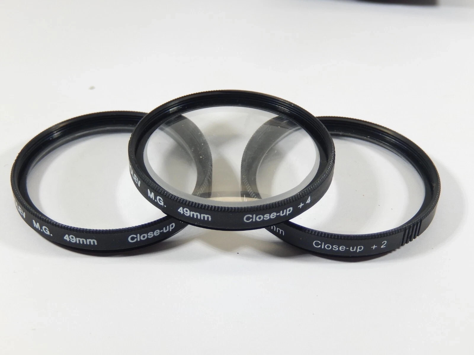 VINTAGE ROLEV M.G. 49MM +1 +2 +4 CLOSE-UP LENS SET