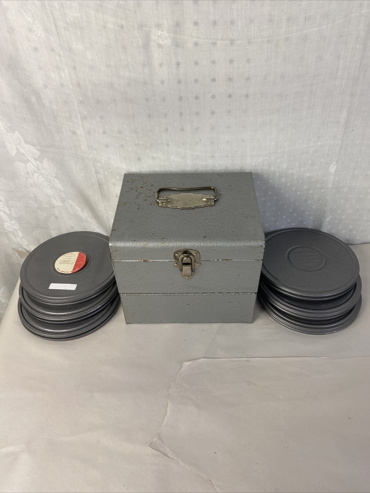Vintage Logan De Luxe Movie Reel Chest Metal 6 Compco Empty Reel And Can